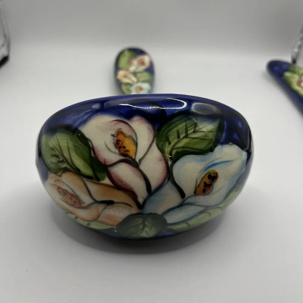 Ceramic Utensils Wall Hanging Decor knife and ladle blue 13.5